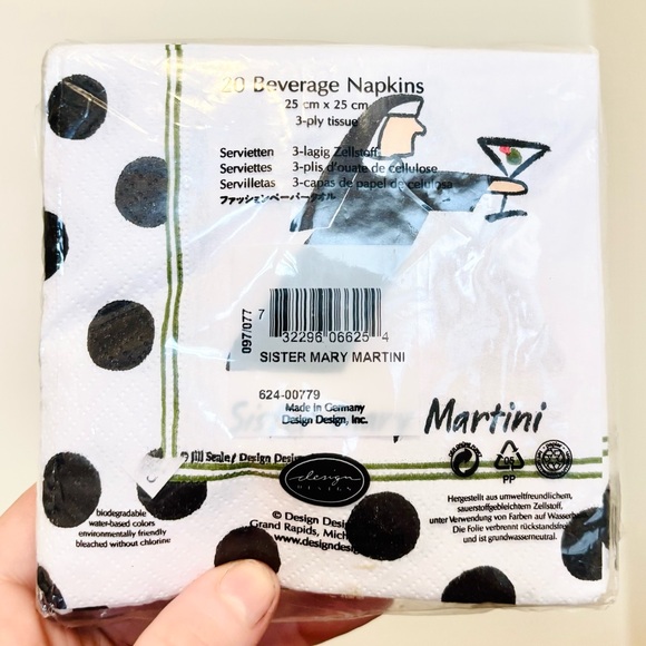 💥 Nun Funny Cocktail Napkins: Hail Mary Full Of Grapes & Sister Mary Martini - Picture 2 of 3
